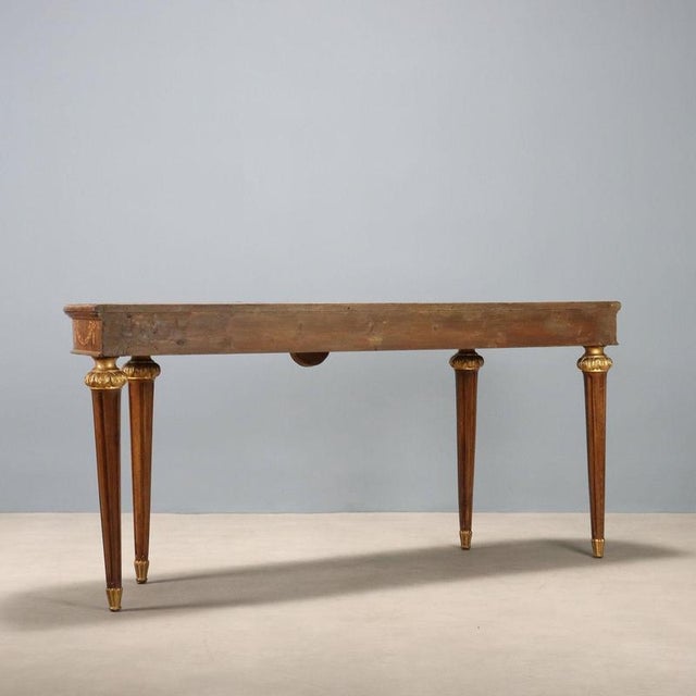 Neoclassical Style Console Table in Walnut For Sale - Image 9 of 10