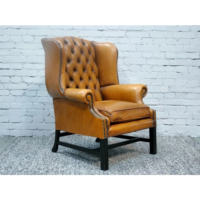Mid-Century Modern Chesterfield Wingback Armchair, England, 1960s For Sale - Image 3 of 16