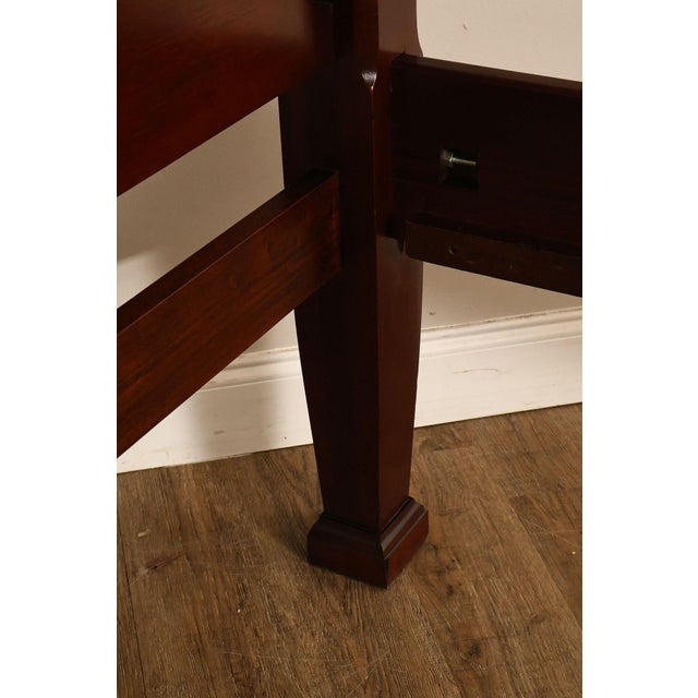 Lexington Queen Size Solid Mahogany Rice Carved Poster Bed For Sale - Image 12 of 18