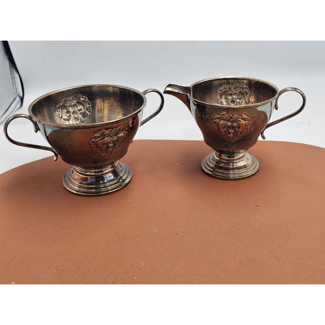Silver-Plated Sugar Bowl and Creamer, 1890s, Set of 2 For Sale - Image 6 of 8