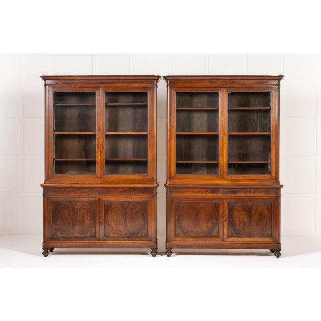 Large Antique Italian Walnut Bookcase, 1800s For Sale - Image 12 of 12