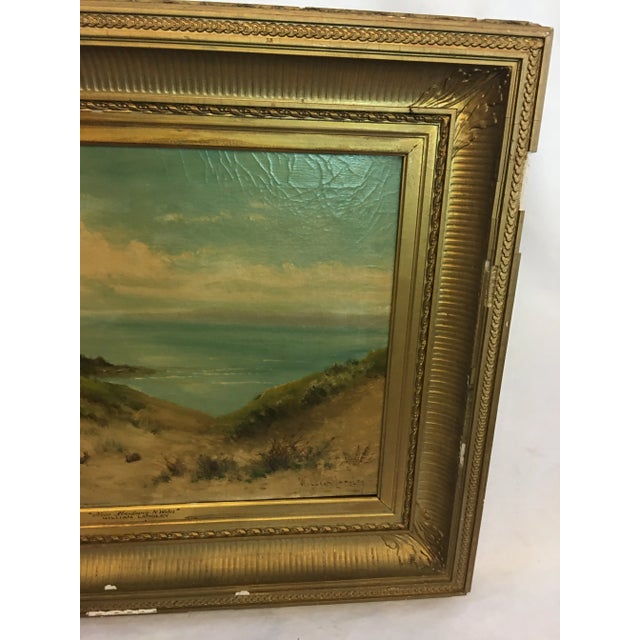 Blue Early 20th Century Welsh Landscape Oil Painting by William Langley, Framed For Sale - Image 8 of 13