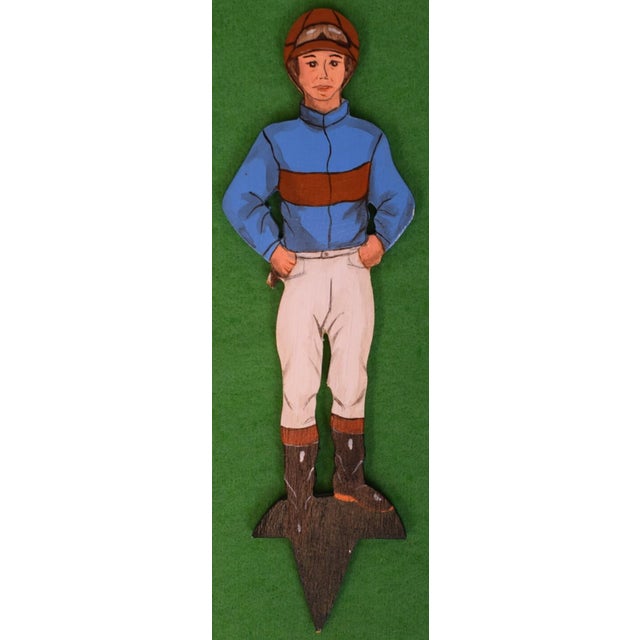 Mid 20th Century Set of 6 Marylou Whitney Hand Painted Jockey Silks Wood Slat/ Figurines For Sale In New York - Image 6 of 7