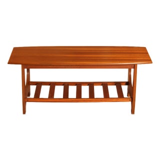Mid-Century Modern Mahogany Coffee Table with Magazine Rack, 1960s For Sale