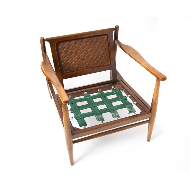 Blue Mid Century Modern Lounge Chair Attributed to John K. Fossum For Sale - Image 8 of 10