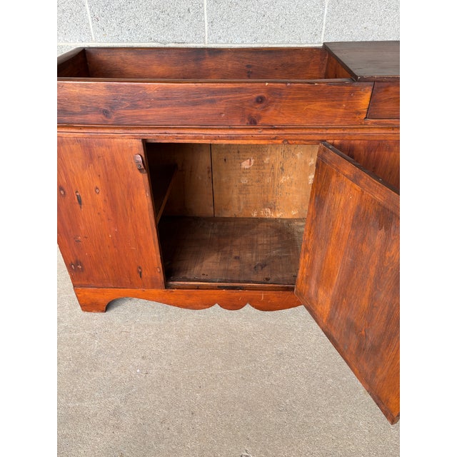 Wood Primitive Antique Pine Dry Sink - Cupboard For Sale - Image 7 of 13