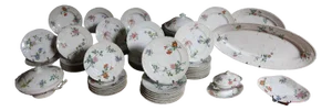 Porcelain Table Service from Maison Pouyat Limoges, Set of 57