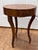 Vintage Italian Style Burl Wood Drum Side Table With Drawer and Glass Top For Sale - Image 10 of 11