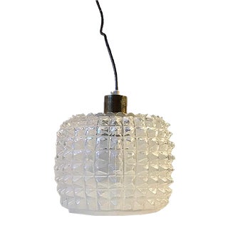 Glass Ceiling Lamp with Diamond Pattern from Vitrika, 1960s For Sale