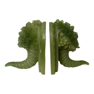 Vintage Cornucopia Horn of Plenty Bookends- a Pair For Sale