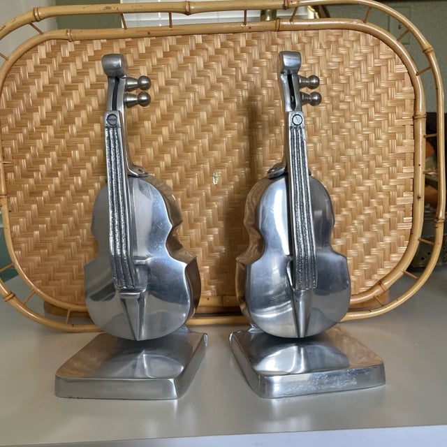 Vintage Cello Violin Bookends For Sale In Dallas - Image 6 of 6