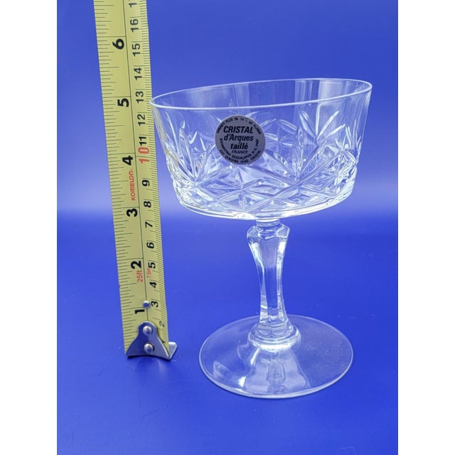 Cristal d' Arques 1970s Chantilly Champagne Glasses by Cristal d'Arques-Durand, Set of 6 For Sale - Image 4 of 5