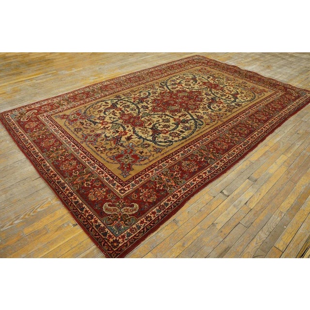 1930s 1930s Persian Isfahan Carpet ( 6'7'' x 10'4'' - 200 x 315 ) For Sale - Image 5 of 12