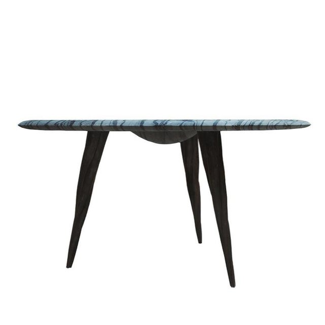 Metal Share Marble Dining Table by Jean Pascal Levy-Trumet For Sale - Image 7 of 8