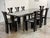 Postmodern Pierre Cardin for Roche Bobois Vintage Black Lacquer Dining Set, Set of Nine For Sale - Image 3 of 12