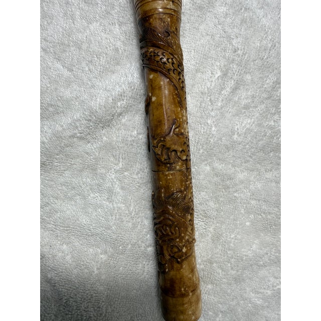 19th. Centery Two Antique Vintage Chinese Scholars Archaistic Calligraphy Brushes For Sale - Image 10 of 12