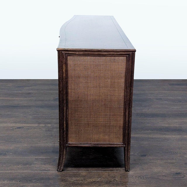 Baker Furniture Company Modern Barbara Barry for Baker / McGuire Rattan, Oak & Raffia Sideboard Buffet For Sale - Image 4 of 10