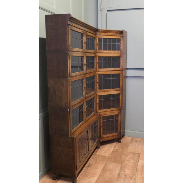 Oak Barrister's Corner Bookcase, 1930 For Sale - Image 4 of 9