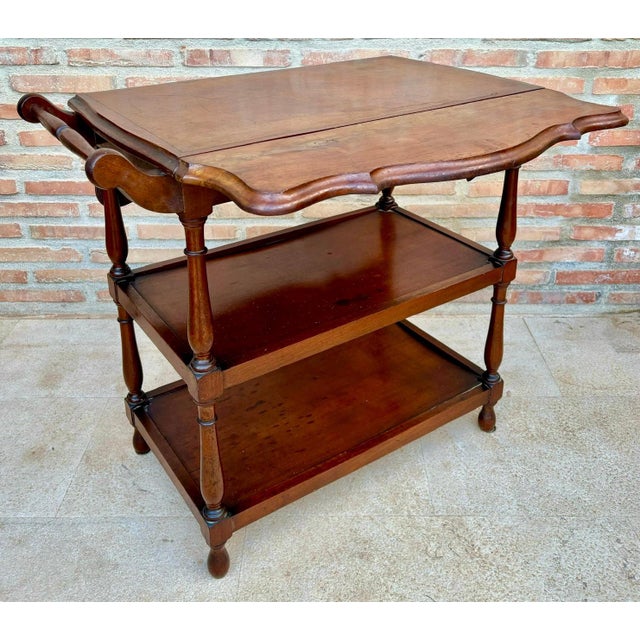 Vintage Serving Trolley with Wheels and Wings, 1970s For Sale - Image 16 of 18