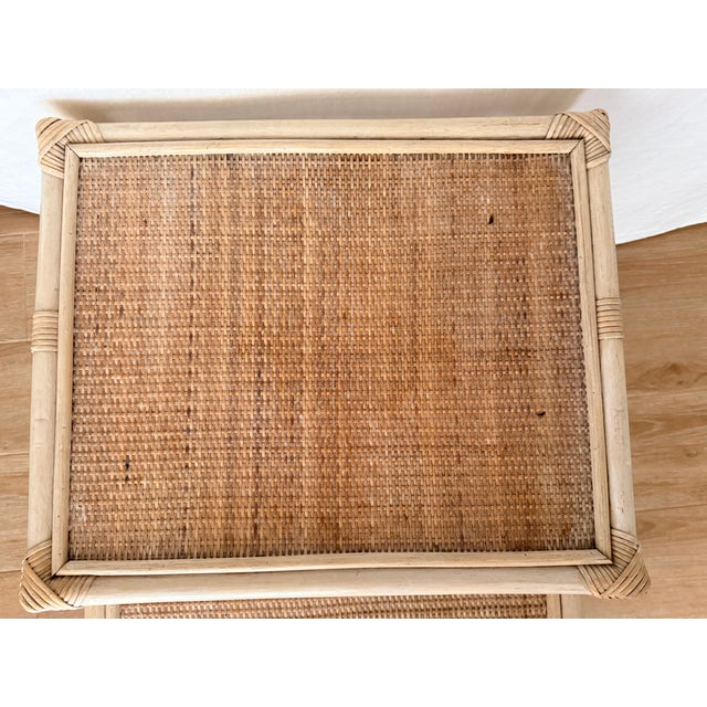 Mid 19th Century Vintage Chippendale-Style Rattan Nesting Side Tables For Sale - Image 5 of 5