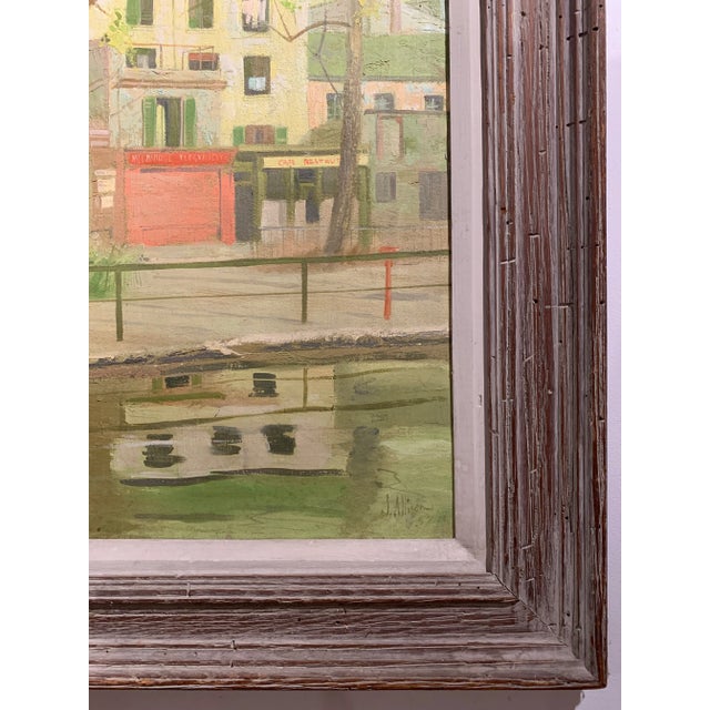 1952 J. Allison “Canal Street Martin - Paris” Oil on Canvas For Sale In South Bend - Image 6 of 10