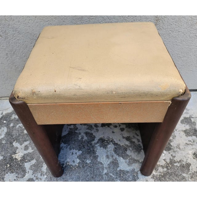 Small deco vanity banch. Removeable top for storage. Frame is sturdy in good condition. Upholstered top will probably need...