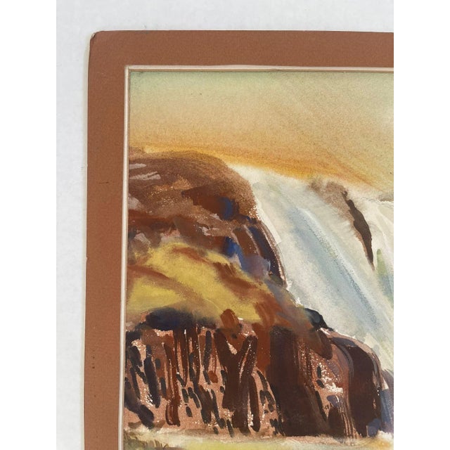 Vintage Signed Waterfall and Hunter Landscape Artwork For Sale - Image 4 of 8