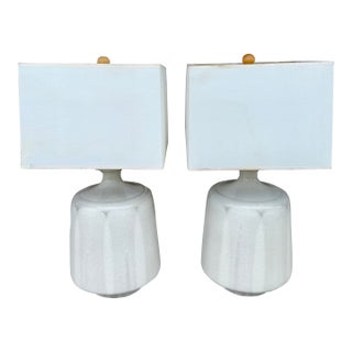 Large Pair of David Cressey Attr. Ceramic Table Lamps From 60's. For Sale