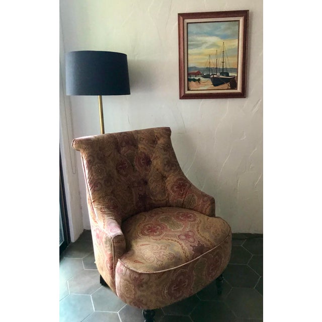 Wood 1978 Original Seascape "Sailboats at Dock" Oil on Canvas Signed by Artist For Sale - Image 7 of 8