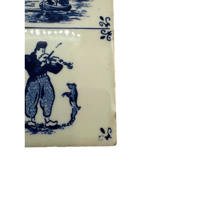 Ceramic Mid 20th Century Delft V&b Mettlach Blue and White Tile For Sale - Image 7 of 8