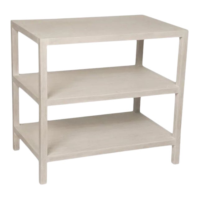 NOIR 2 Shelf Side Table in White Wash For Sale