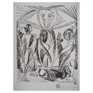 Léopold Survage, Adoration, 1945, Original Ink & Wash For Sale