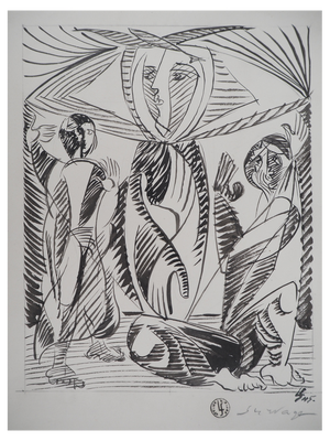 Léopold Survage, Adoration, 1945, Original Ink & Wash