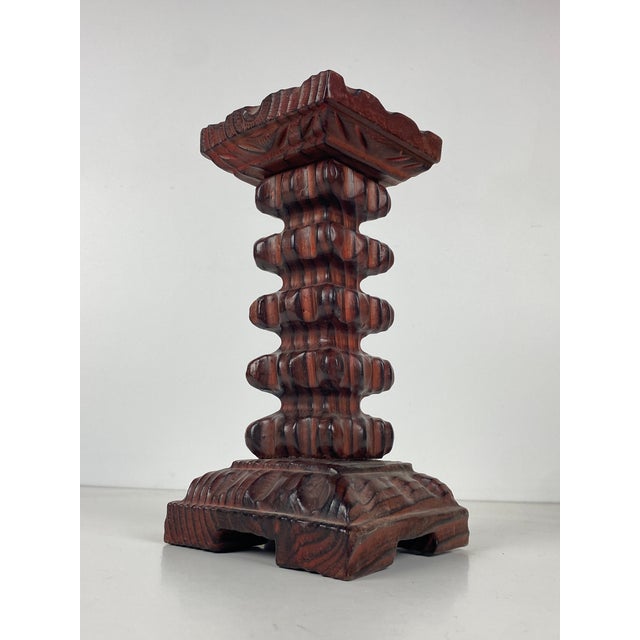 Brutalist Wood Chandelier, 1950s For Sale - Image 6 of 6