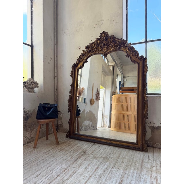 Antique Wooden Fireplace Mirror, 1800 For Sale - Image 9 of 18