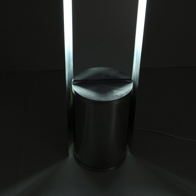 Italian Modern Steel Backlit Ground Mirror For Sale - Image 10 of 12