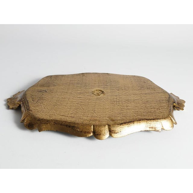Florentine Neo-Rococo Gilt and Turquoise Tray with Harlequin Pattern, Italy, 1950s For Sale - Image 15 of 18