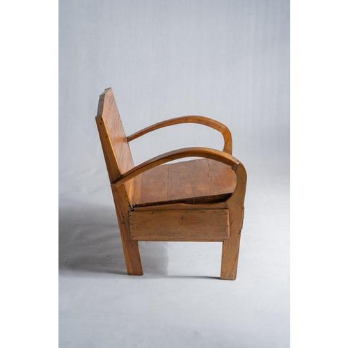 Small Asian Armchair with Upcycled Wooden Slats For Sale - Image 6 of 18