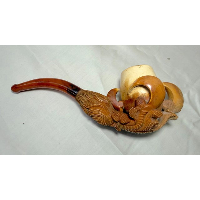 Up for sale is a lot of antique 19th century hand-carved figural meerschaum smoking pipe. These rare and collectible items...