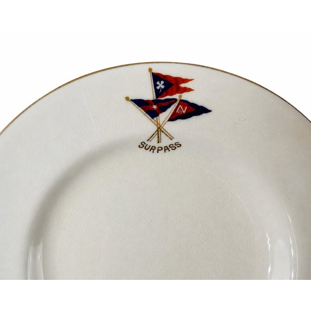 American Vintage Set 3 New York Yacht Club Surpass Nautical Burgee Plates For Sale - Image 3 of 8