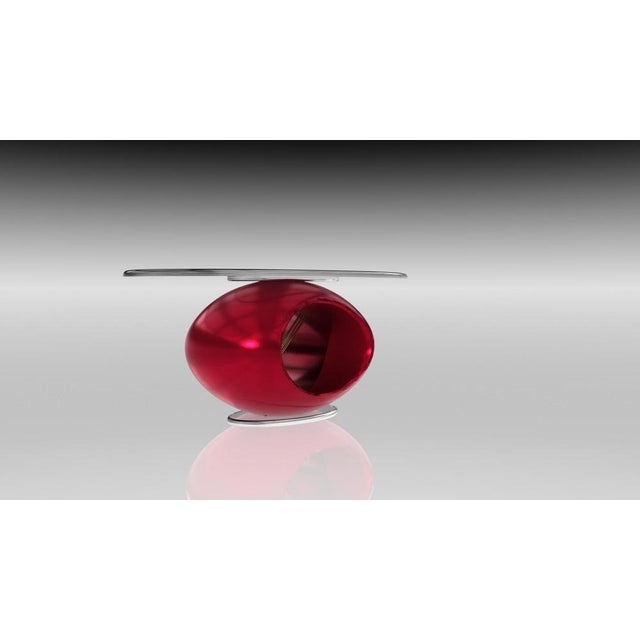 Contemporary Enza Umbrian Red Side Table from Eje-Design For Sale - Image 3 of 9
