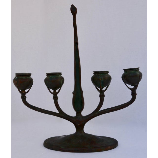 1910s 20th Century Louis Tiffany Bronze Candlestick For Sale - Image 5 of 8