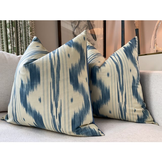 Pierre Frey Pierre Frey "Toiles De Nantes" in Ancien Bleu Down-Filled 24" Pillow - Single For Sale - Image 4 of 4