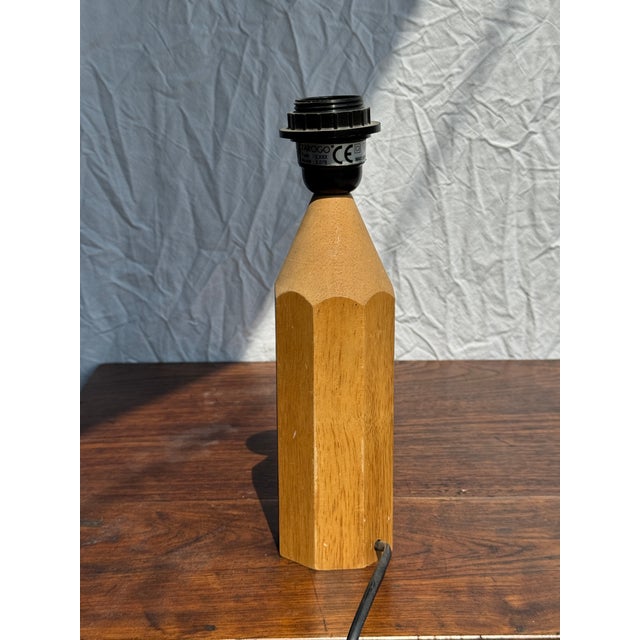 Vintage Natural Wood Pencil Lamp Base from Tarogo, 1980s For Sale - Image 4 of 15