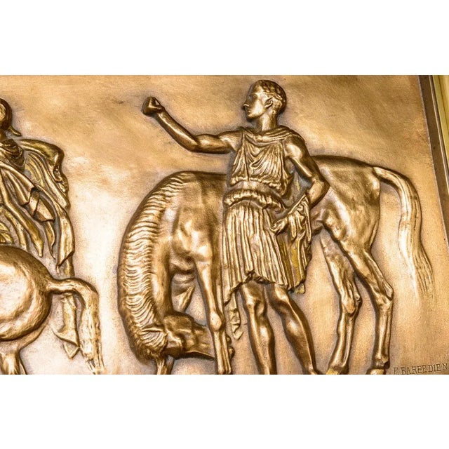 Bronze Bas Relief of Horses and People For Sale - Image 4 of 7