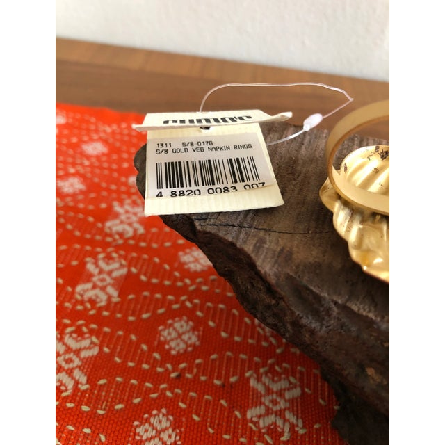 Vintage Gump's Stamped Metal Matte Gold Vegetables Napkin Holders 16 For Sale In Los Angeles - Image 6 of 7