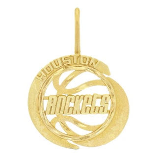 Vintage Houston Rockets Logo with Matte Finish & Diamond Cuts Charm For Sale