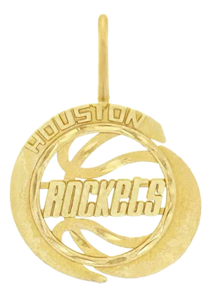 Vintage Houston Rockets Logo with Matte Finish & Diamond Cuts Charm