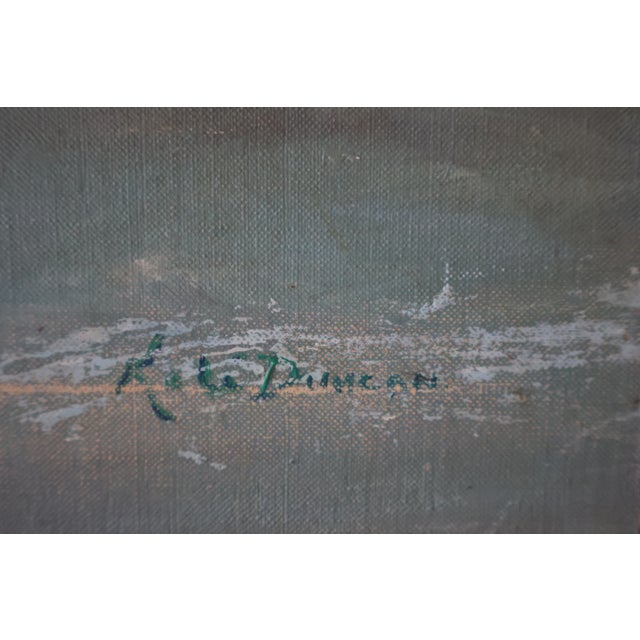 Vintage R. G. Duncan Signed “Astor” Sailboat Seascape Original Oil on Board—Framed For Sale - Image 16 of 18