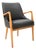 Danish Birch and Leather Armchair, 1960s For Sale